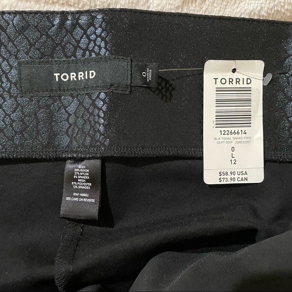 NWT Torrid Black Tonal Snake Pixie / Size 0X - Picture 4 of 9
